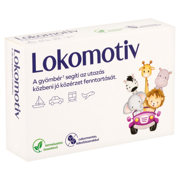 Lokomotiv gyömbért tartalmazó, cukormentes étrend-kiegészítő szopogató tabletta  6 db - Kép 2