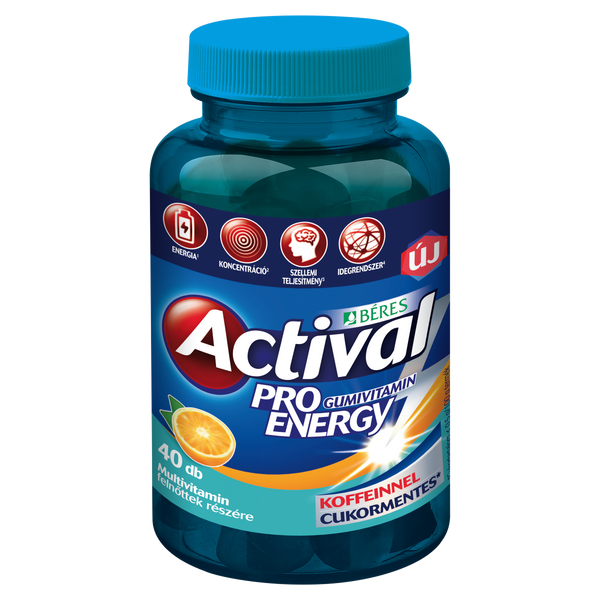 Actival Pro Energy cukormentes gumivitamin narancs 40 db - Kép