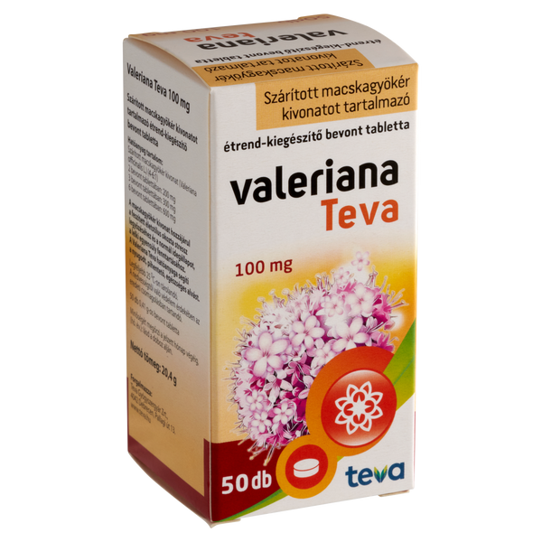 Valeriana TEVA 100mg bevont tabletta 50 db - Kép 1