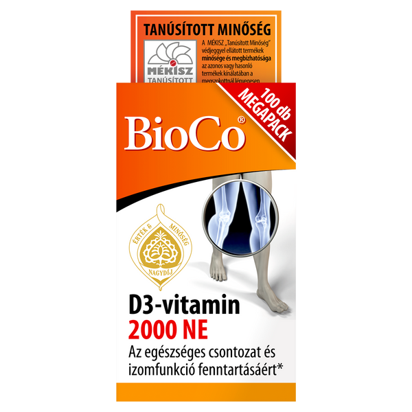 BioCo D3-vitamin 2000 NE étrend-kiegészítő Megapack tabletta 100 db - Kép 3