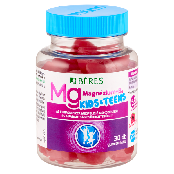 Béres Magnézium B6 gumitabletta Kids/Teens málna 30 db - Kép 1