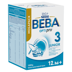 BEBA OPTIpro 3 Junior tejalapú anyatej-kiegészítő tápszer Mega Pack 12 hónapos kortól 1000g kép