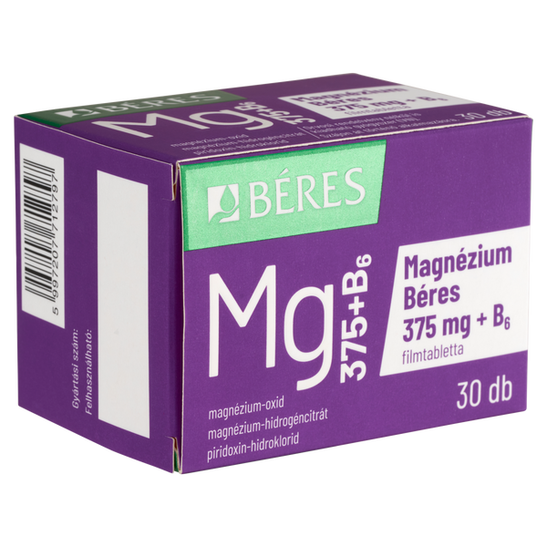 Béres Magnézium 375 mg + B6 filmtabletta 30 db - Kép 2
