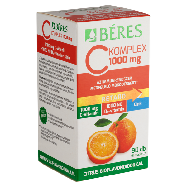 Béres C Komplex 1000 mg C D3 Zn bioflavonoid filmtabletta 90 db - Kép 2