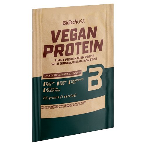 BioTechUSA Vegan Protein csokoládé-fahéj ízű 25g - Kép 2