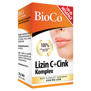 BioCo Lizin C + Cink Komplex étrend-kiegészítő tabletta 100 db kép