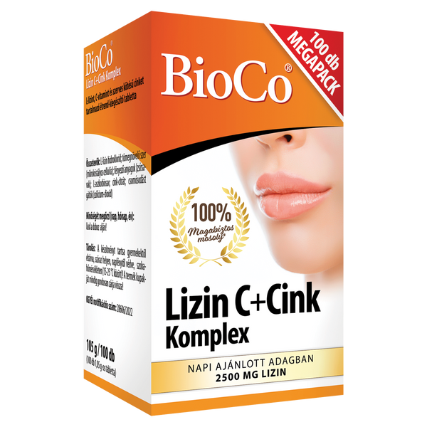 BioCo Lizin C + Cink Komplex étrend-kiegészítő tabletta 100 db - Kép 1