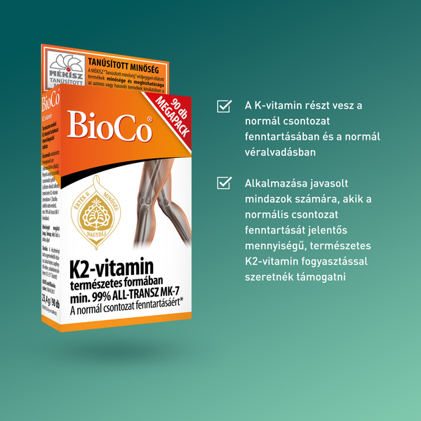BioCo K2-vitamin tabletta 90 db - Kép 3