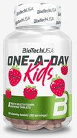 BioTechUsa One-A-Day Kids rágótabletta eper-málna 90 db - Kép