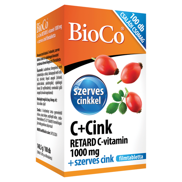 BioCo C+Cink Retard C-vitamin 1000 mg + szerves cink filmtabletta 100 db - Kép 1