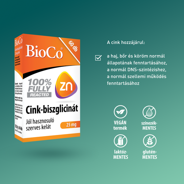 BioCo Cink-biszglicinát 25mg tabletta 60x - Kép 3