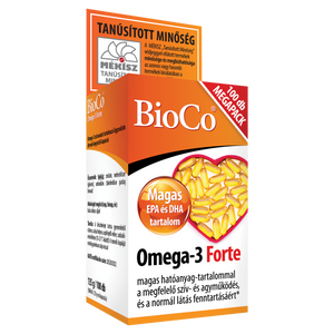 BioCo Omega-3 Forte lágyzselatin étrend-kiegészítő kapszula 100 db kép