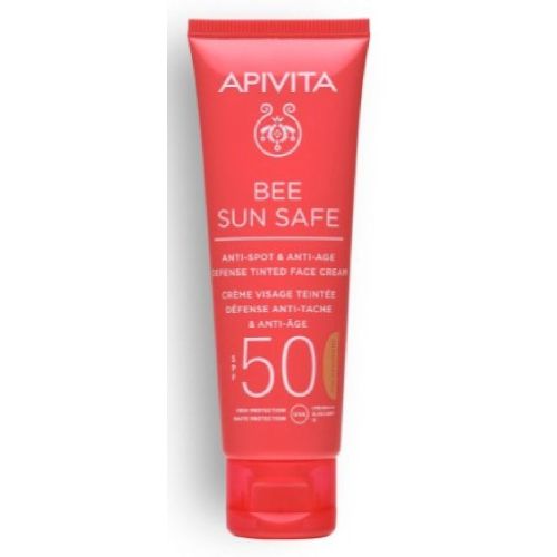 Apivita Bee Sun Safe színezett arckrém ráncok és pigmentfoltok ellen SPF50 50ml - Kép