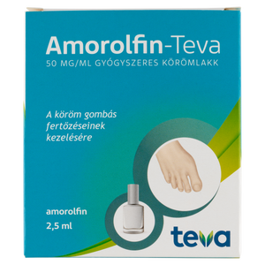 Amorolfin-Teva 50 mg/ml gyógyszeres körömlakk 2,5ml kép