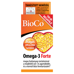 BioCo Omega-3 Forte lágyzselatin étrend-kiegészítő kapszula 100 db kép