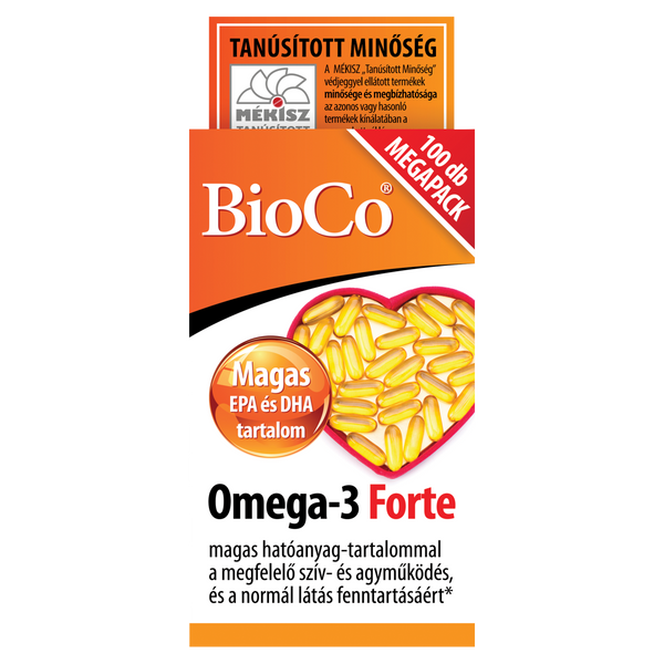BioCo Omega-3 Forte lágyzselatin étrend-kiegészítő kapszula 100 db - Kép 1