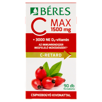 Béres C MAX 1500mg RETARD filmtabletta csipkebogyó kivonattal + 3000NE D3-Vitamin 90db - Kép