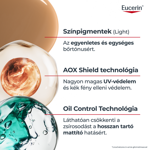 Eucerin Sun Oil Control színezett napozó gél-krém arcra medium SPF50+ 50ml - Kép 5