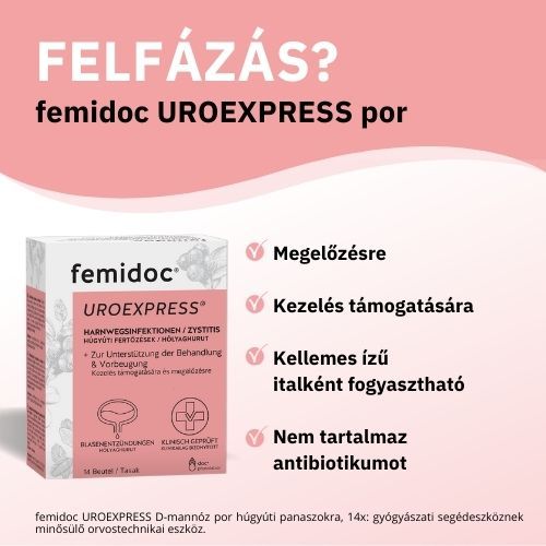 Femidoc Uroexpress D-mannóz por húgyúti panaszokra tasakban 14 db - Kép 2