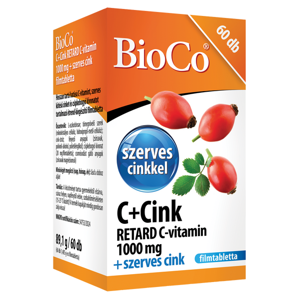 BioCo C+Cink Retard C-vitamin 1000 mg + szerves cink filmtabletta 60 db - Kép 3