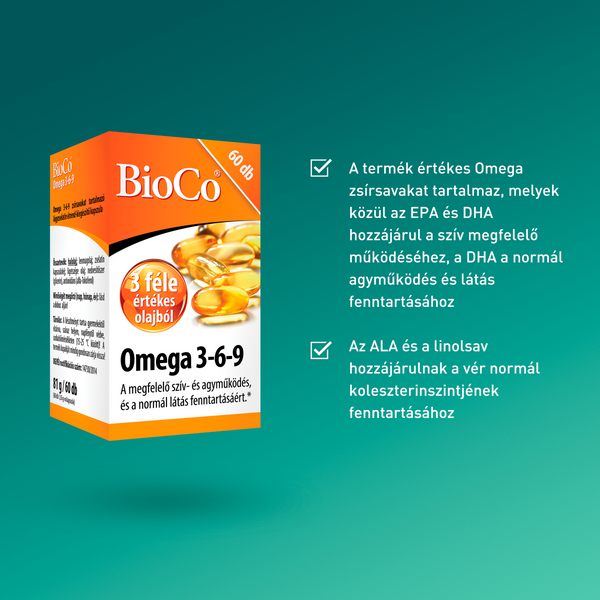BioCo Omega 3-6-9 lágyzselatin kapszula 60 db - Kép 3