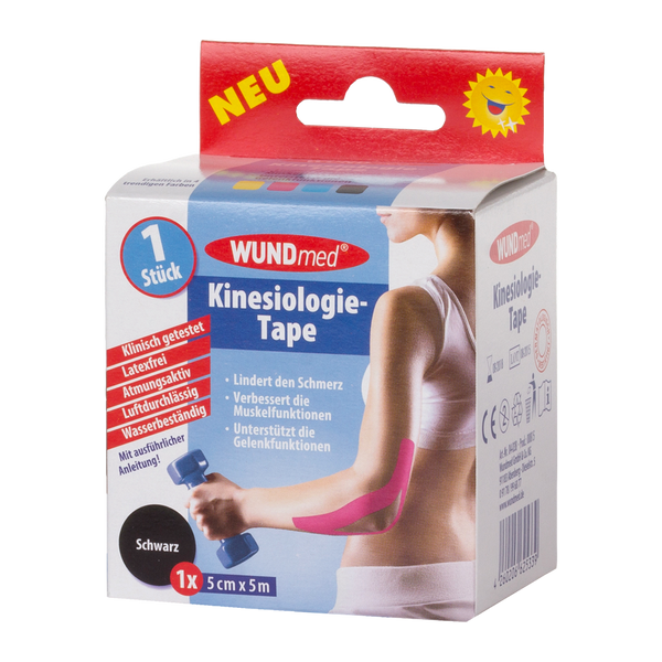 Wundmed Kinesio Tape 5cmx5m fekete kineziológiai tapasz 1 db - Kép