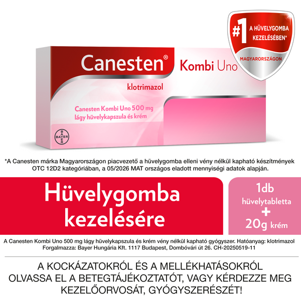 Canesten Kombi Uno 500 mg lágy hüvelykapszula és krém 1 db - Kép 12