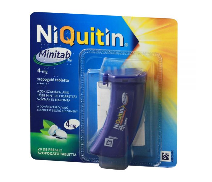 NiQuitin Minitab 4 mg préselt szopogató tabletta 3x20x