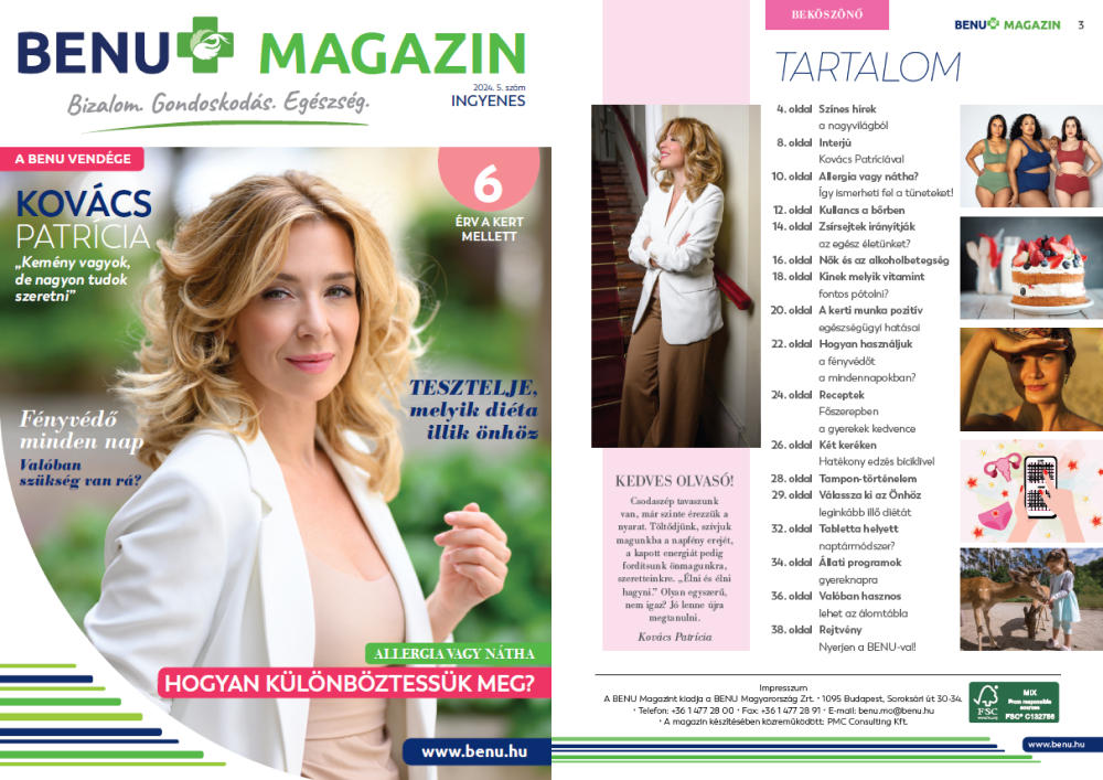 BENU Magazin, 2024.05., május Kovács Patrícia